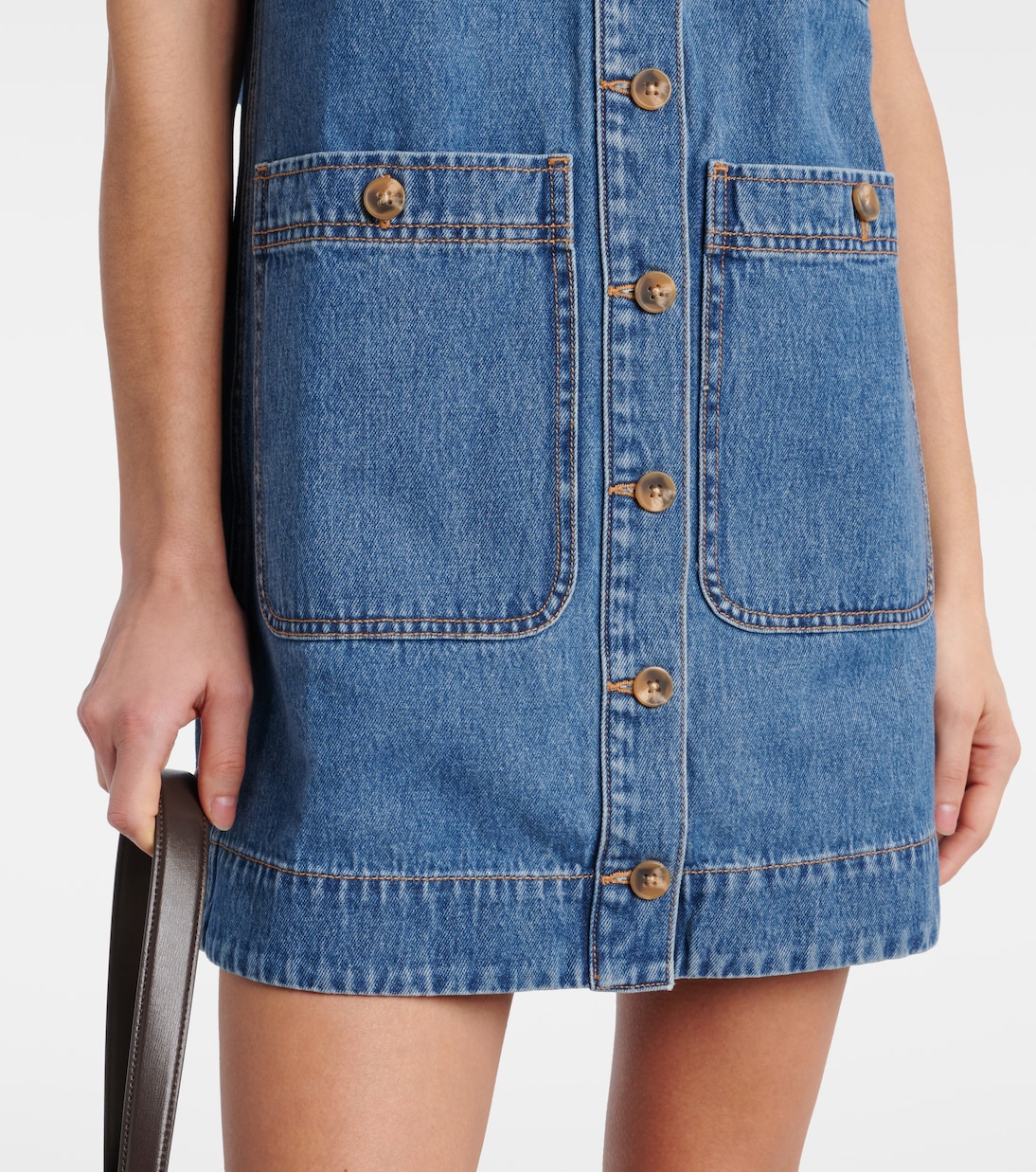 Vestido corto Oakley en denim | Veronica Beard