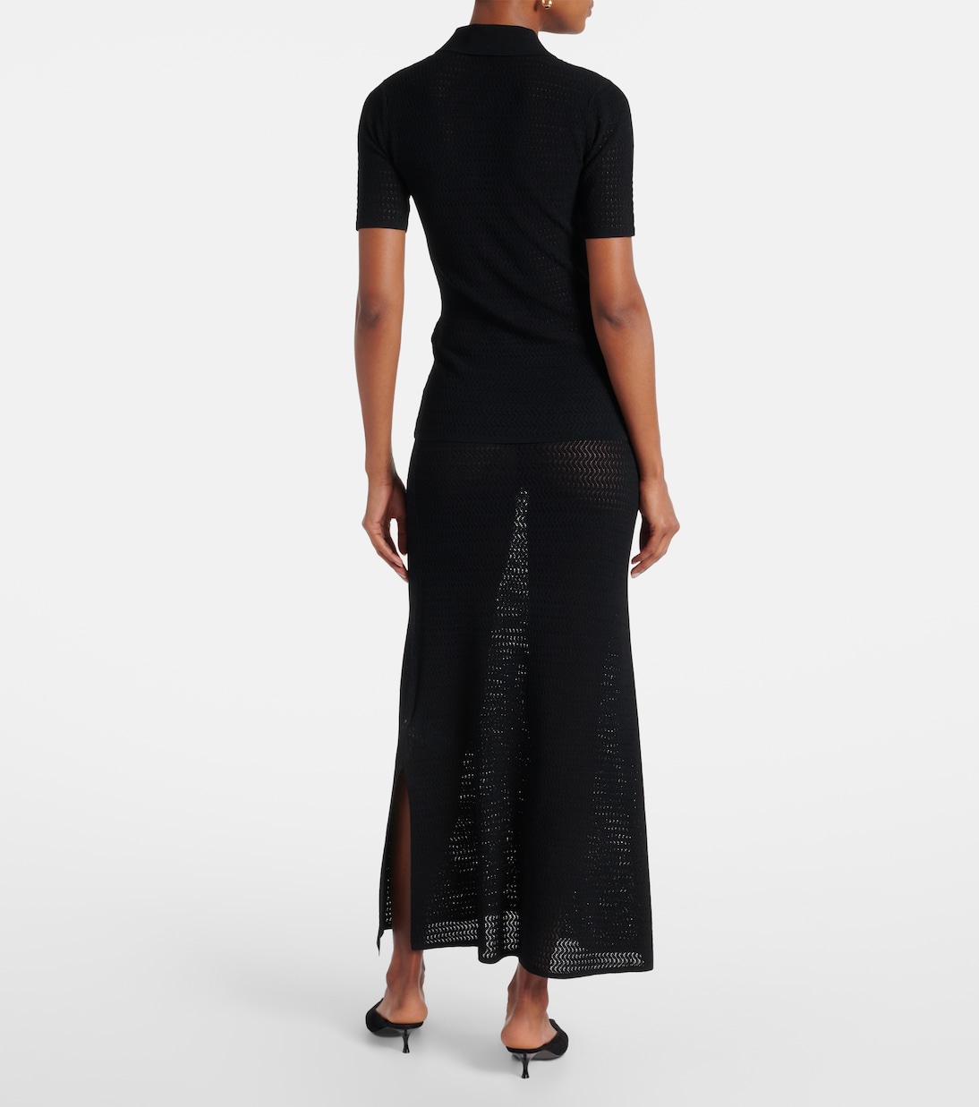 Polohemd aus Pointelle-Strick | Victoria Beckham