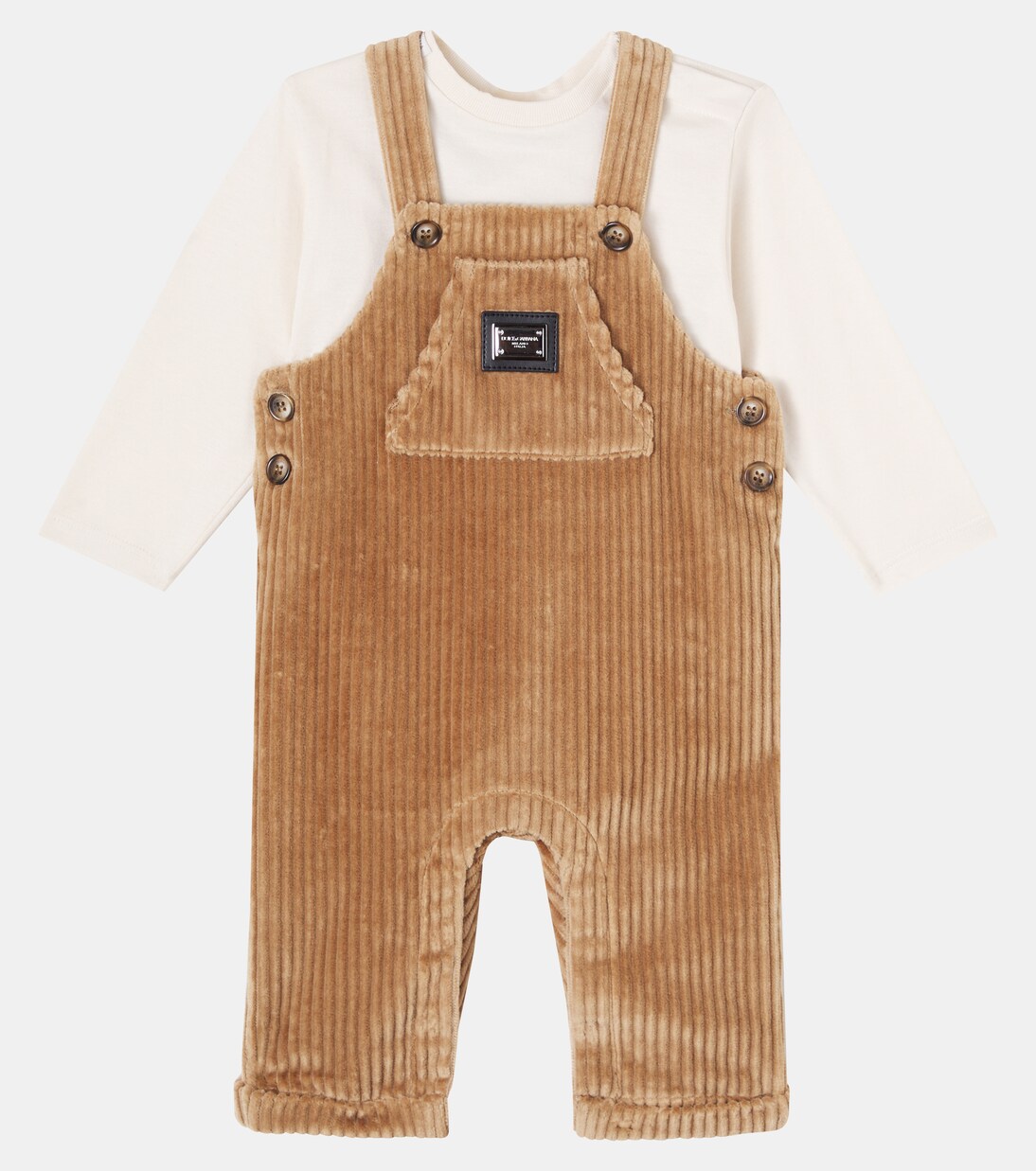 Baby cotton T-shirt and overalls set | Dolce&Gabbana Kids