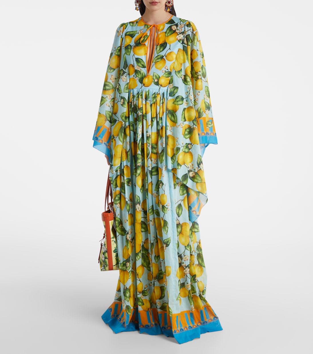 Caftano Taormina in cotone con stampa | Dolce&Gabbana