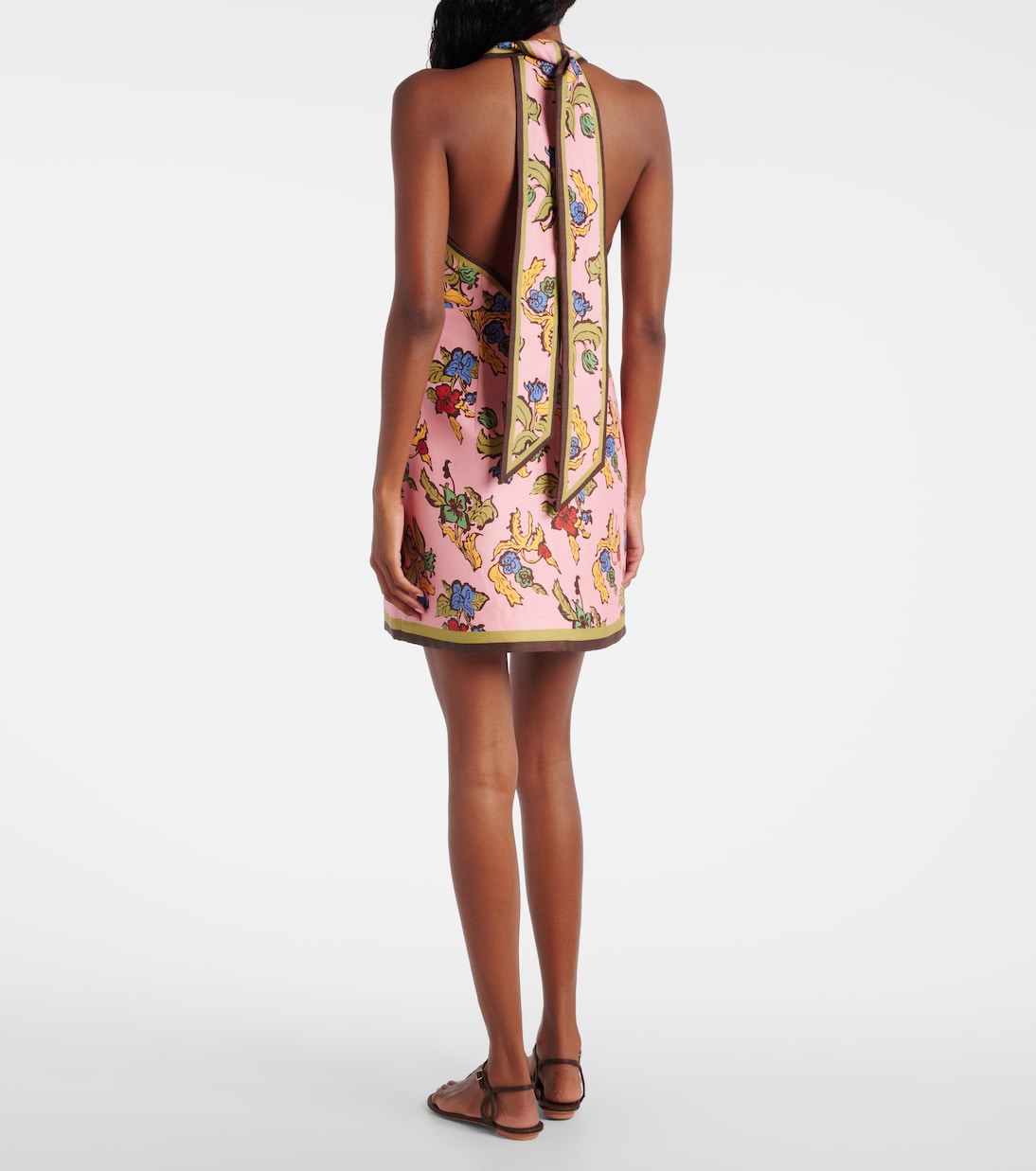 Robe en lin mélangé à fleurs | Alémais