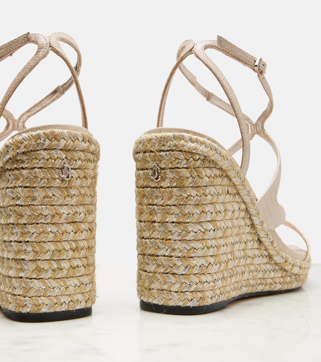 Ayla 110 metallic leather wedges | Jimmy Choo