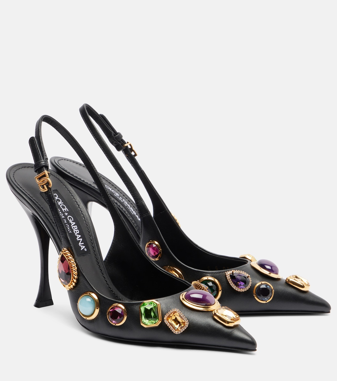 DG embellished leather slingback pumps | Dolce&Gabbana