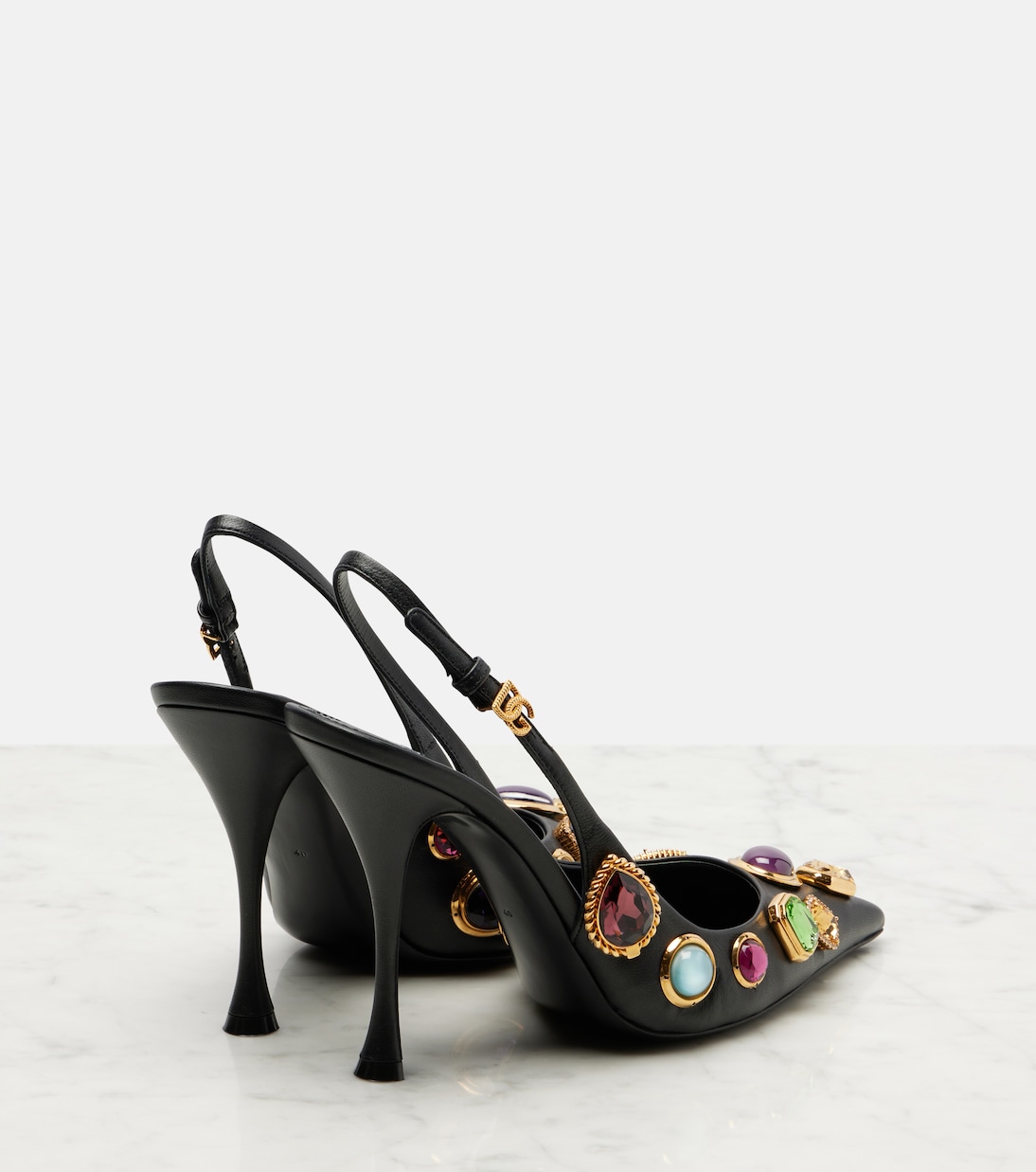 DG embellished leather slingback pumps | Dolce&Gabbana