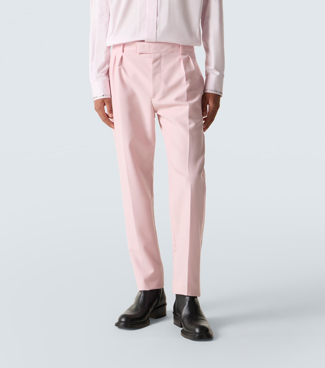 Silk-trimmed wool and mohair slim pants | McQueen