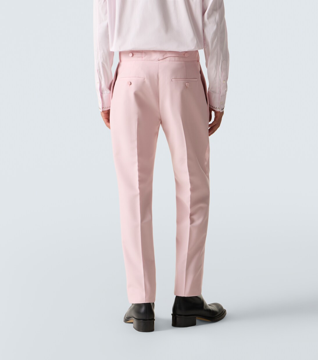 Silk-trimmed wool and mohair slim pants | McQueen