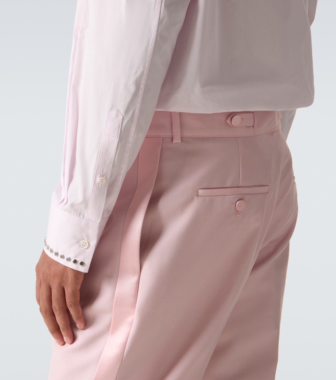 Silk-trimmed wool and mohair slim pants | McQueen