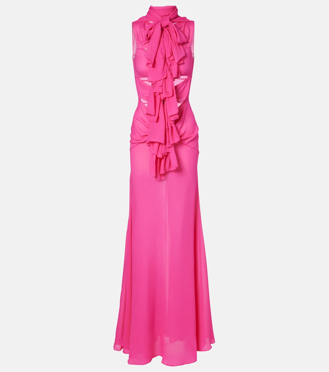 Cutout ruffled jersey gown | Alaïa