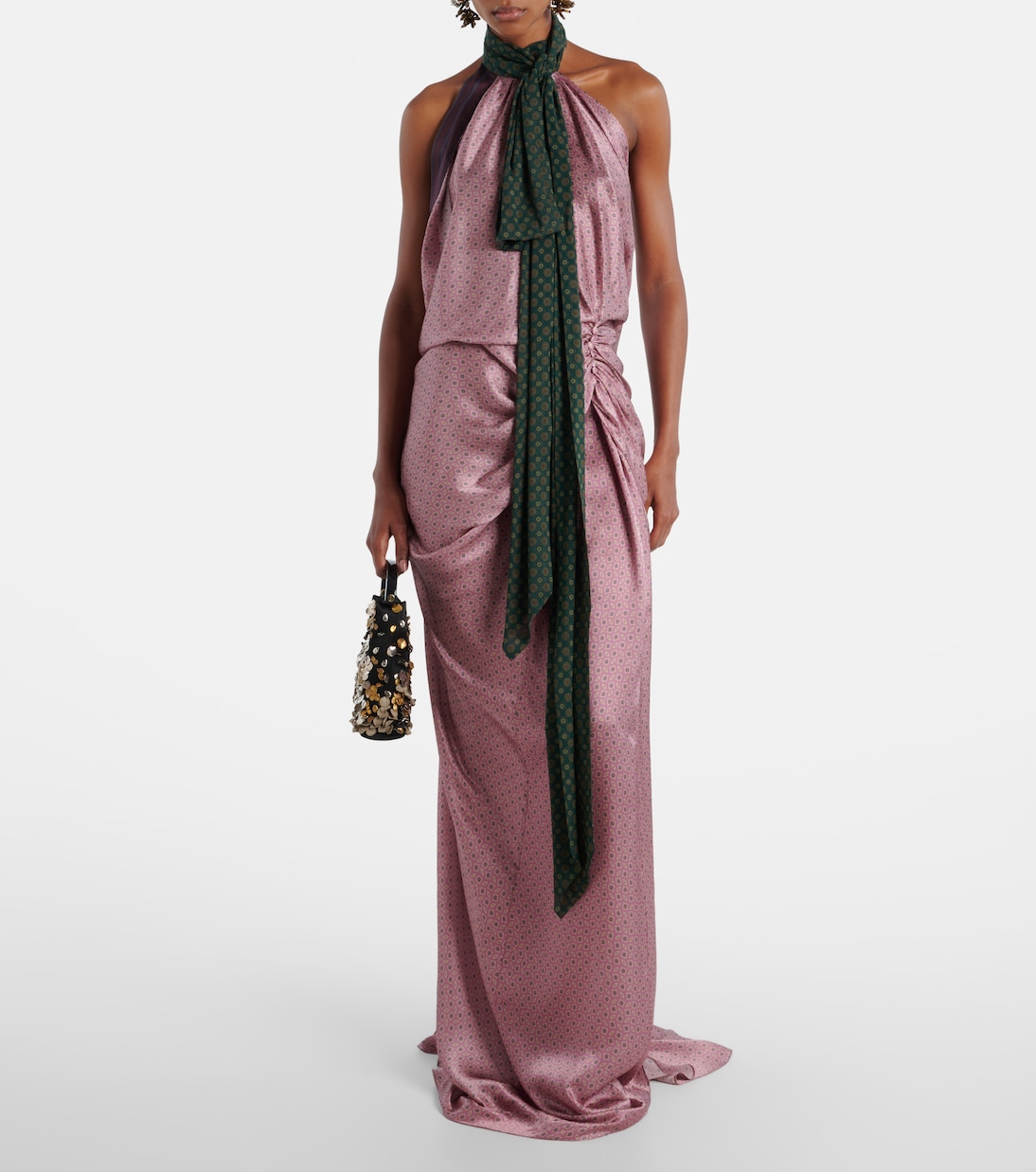 Robe longue imprimée en soie | Dries Van Noten