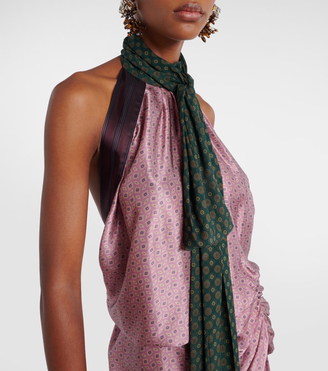 Robe longue imprimée en soie | Dries Van Noten