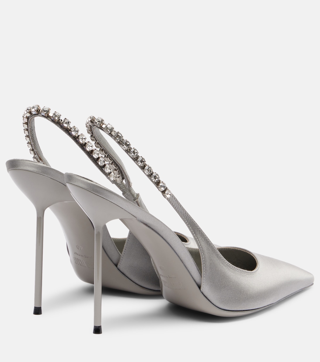 Lidia 105 embellished satin slingback pumps | Paris Texas