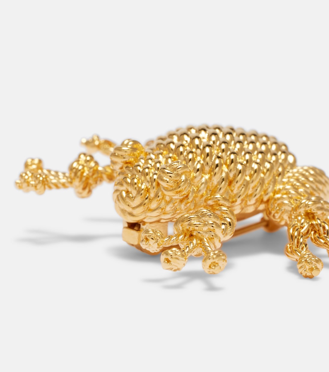 Braided gold-plated brooch | Loewe