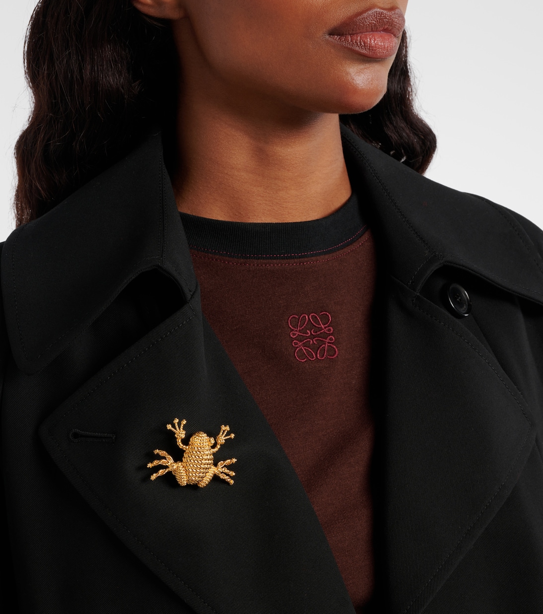 Braided gold-plated brooch | Loewe