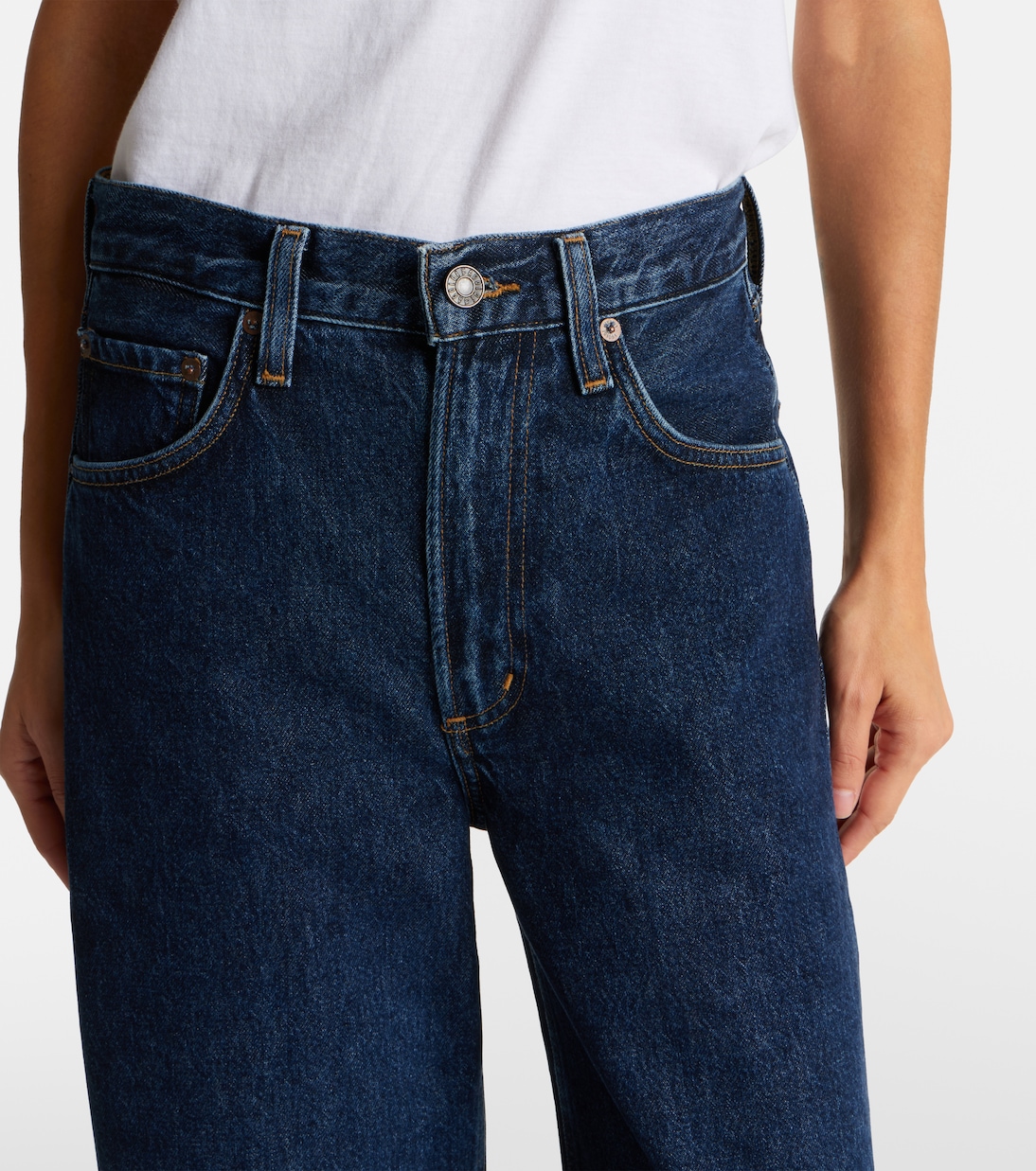Low Curve cropped mid-rise barrel-leg jeans | Agolde