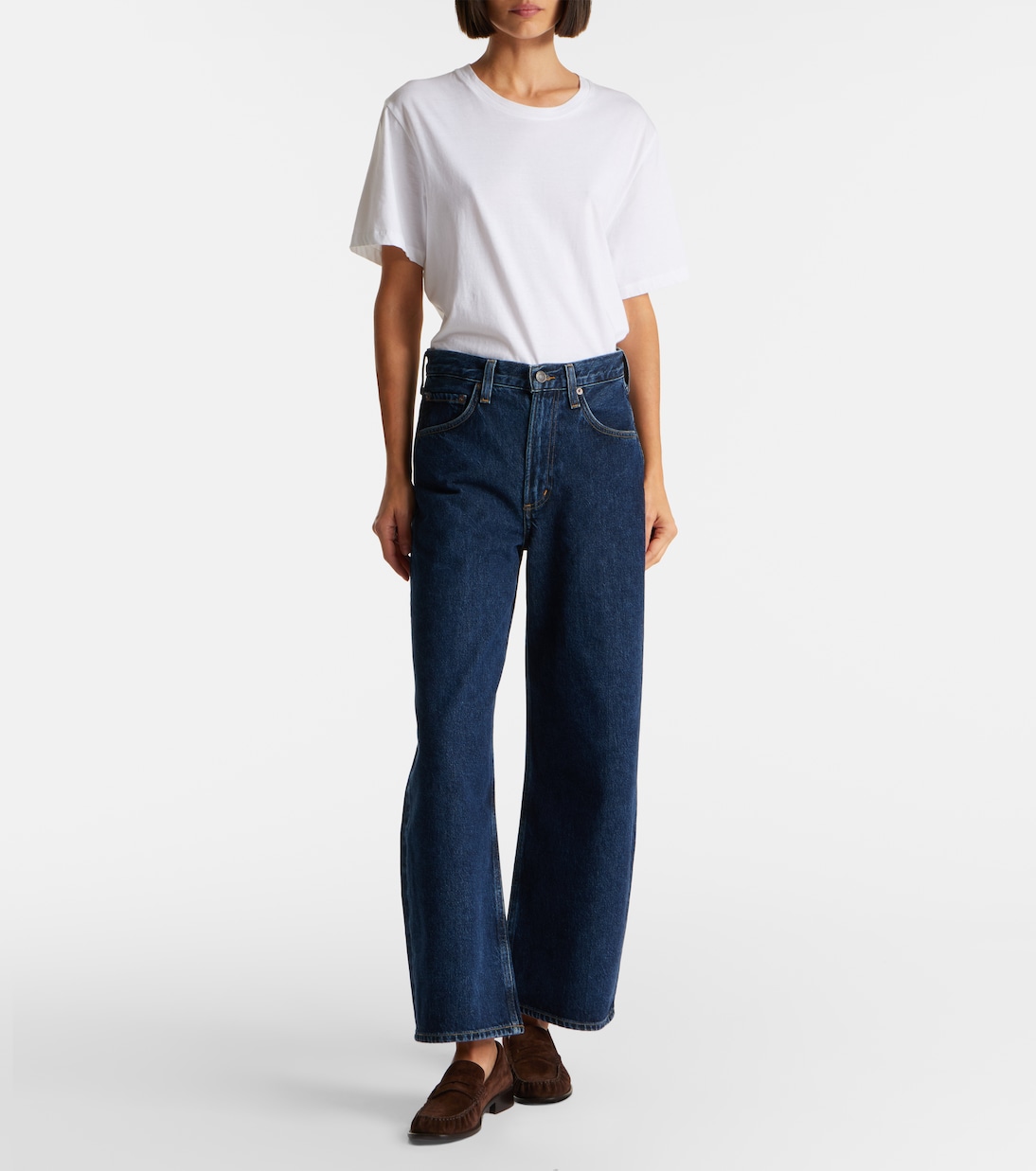 Low Curve cropped mid-rise barrel-leg jeans | Agolde