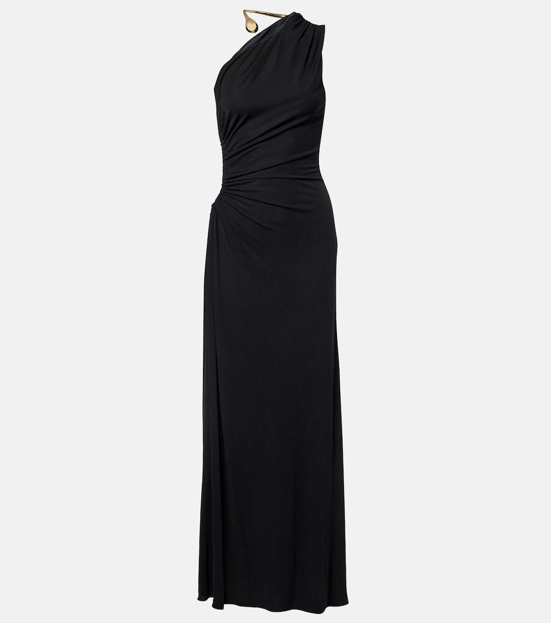 Cutout one-shoulder jersey crêpe gown | Bottega Veneta