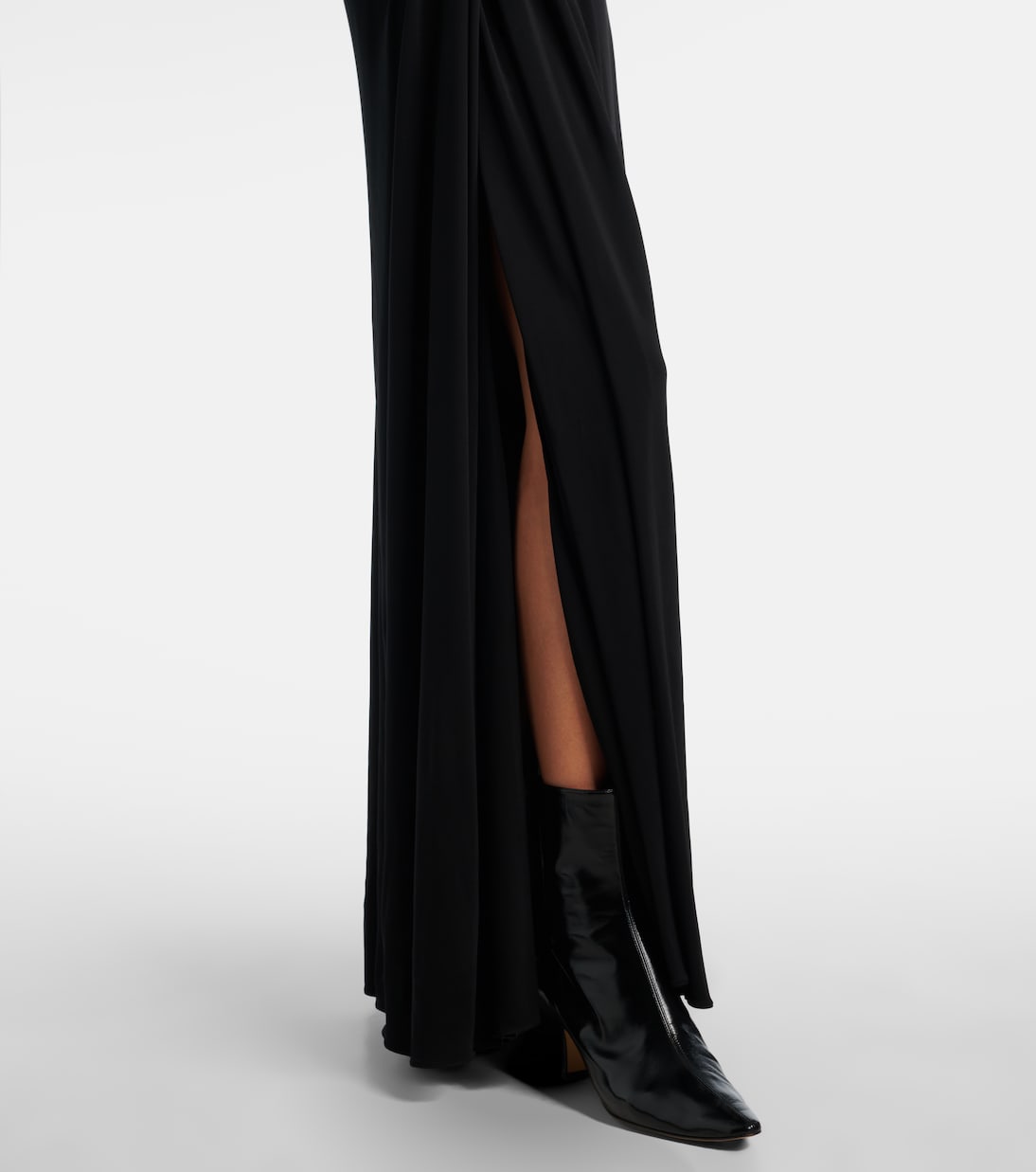 Cutout one-shoulder jersey crêpe gown | Bottega Veneta