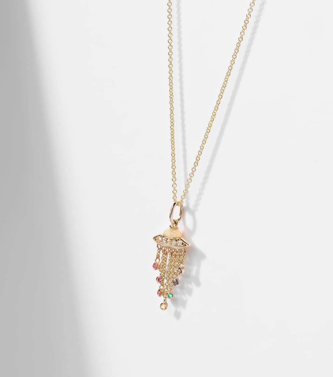 Halskette Ufo aus 14kt Gelbgold mit Diamanten | Sydney Evan