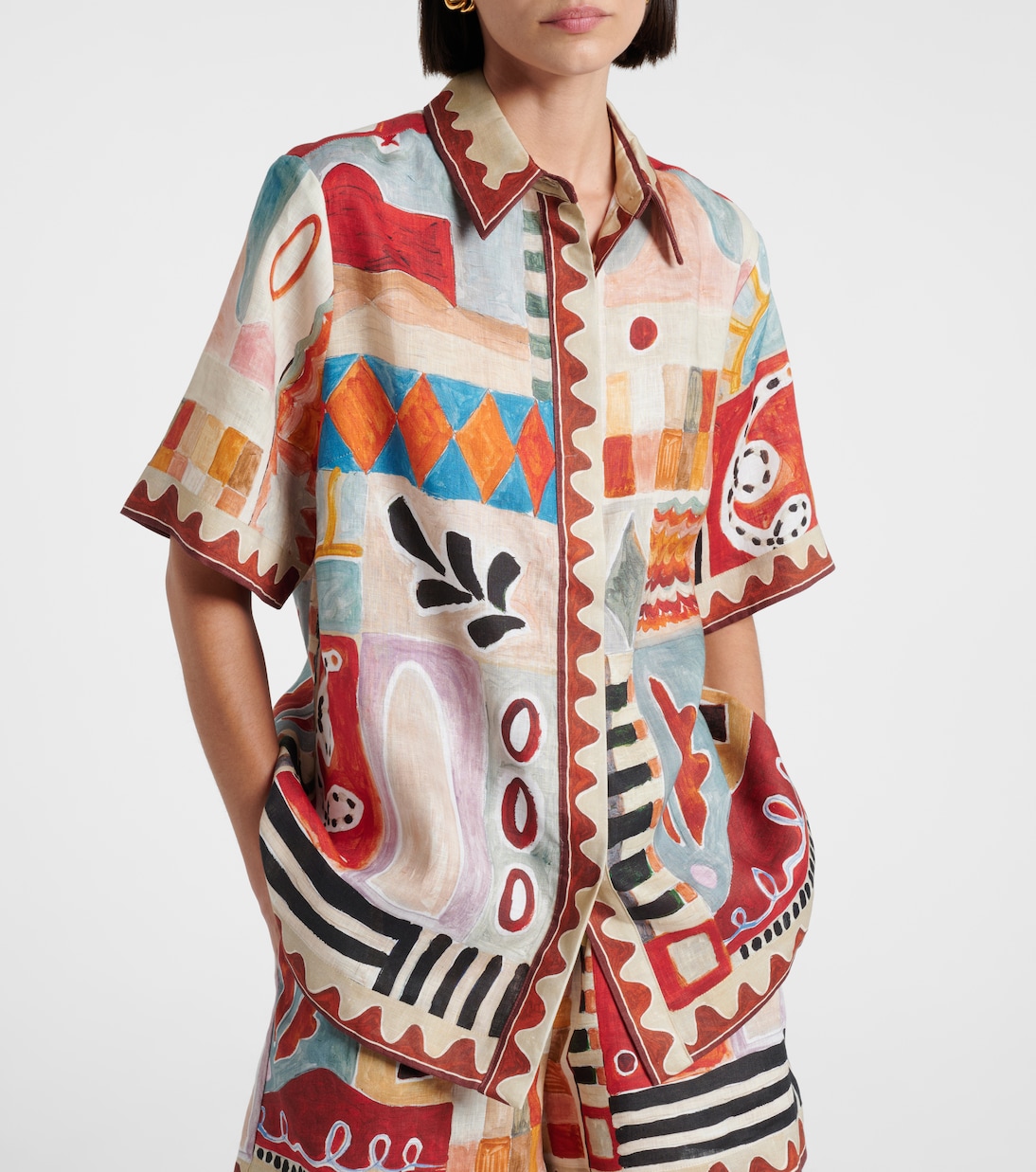 x LRNCE– Chemise Michelle imprimée en lin | Alémais