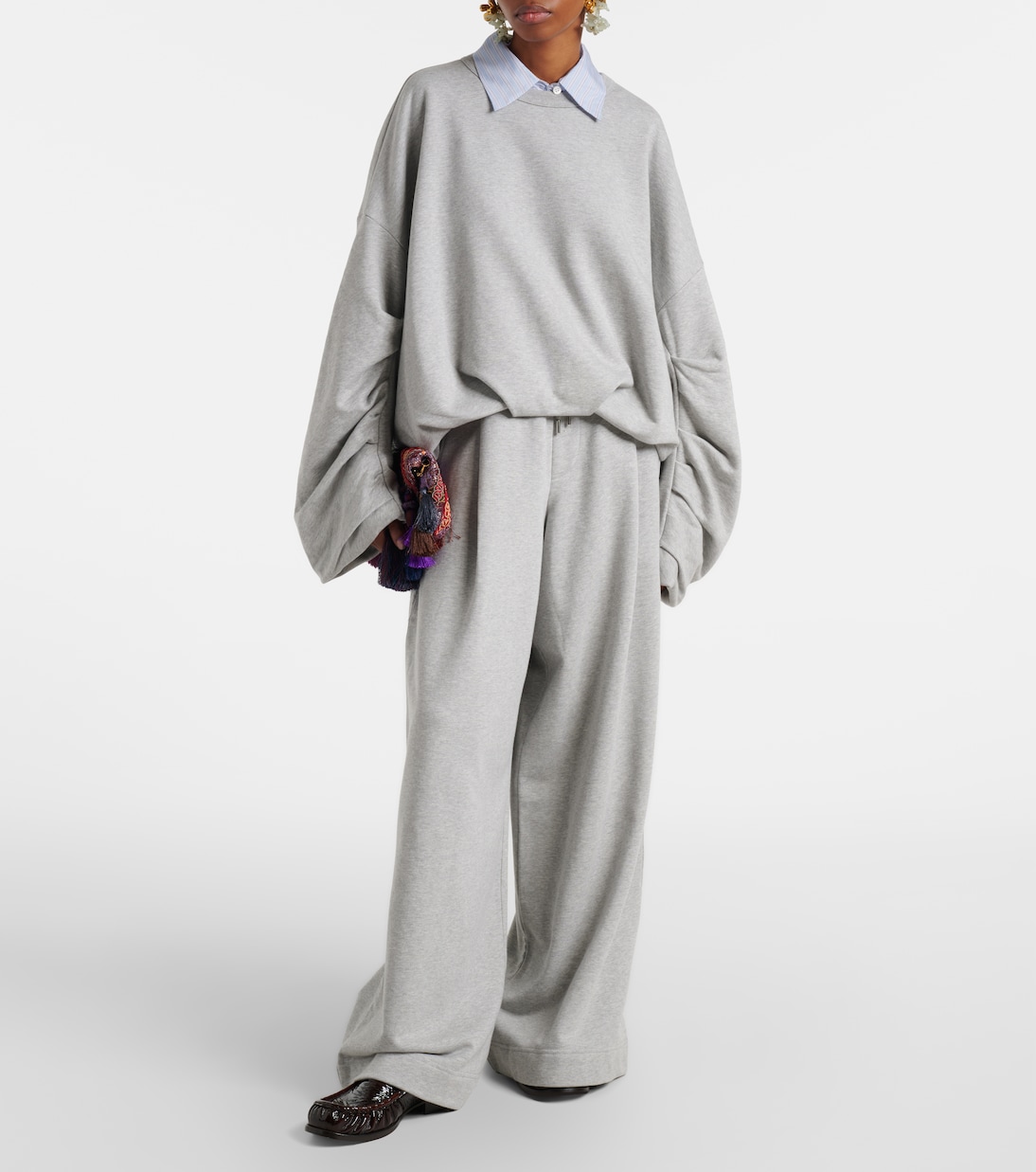 Draped cotton jersey sweatshirt | Dries Van Noten