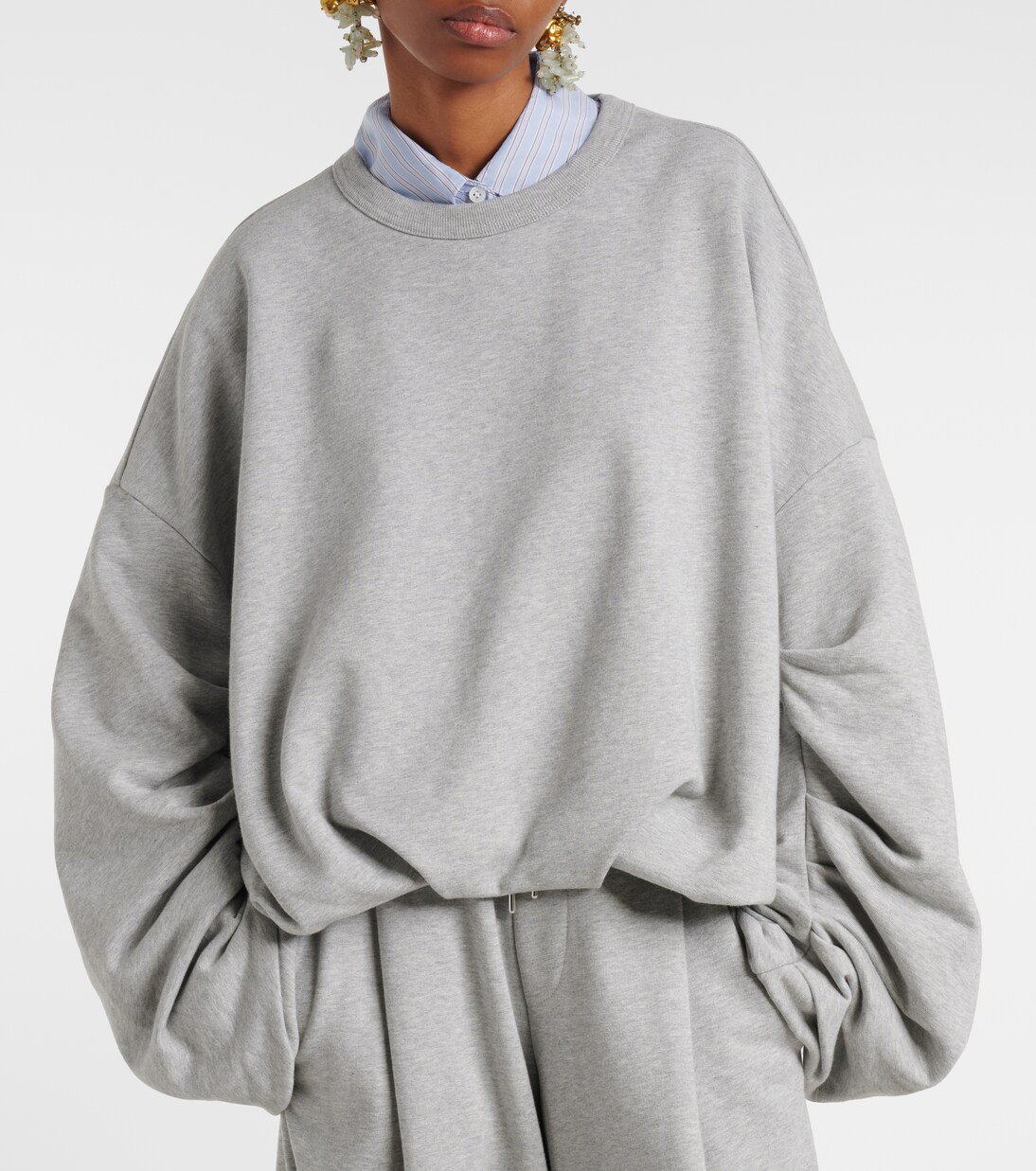 Draped cotton jersey sweatshirt | Dries Van Noten