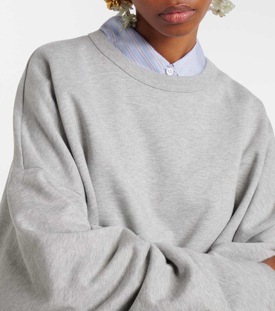 Draped cotton jersey sweatshirt | Dries Van Noten