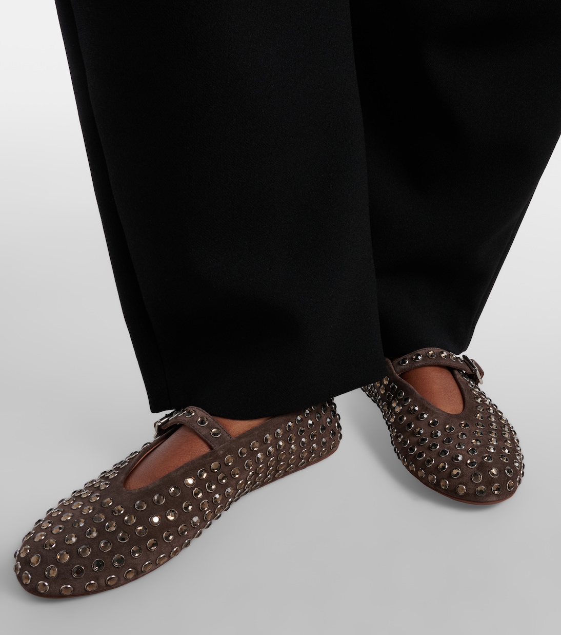 Embellished suede Mary Jane flats | Alaïa