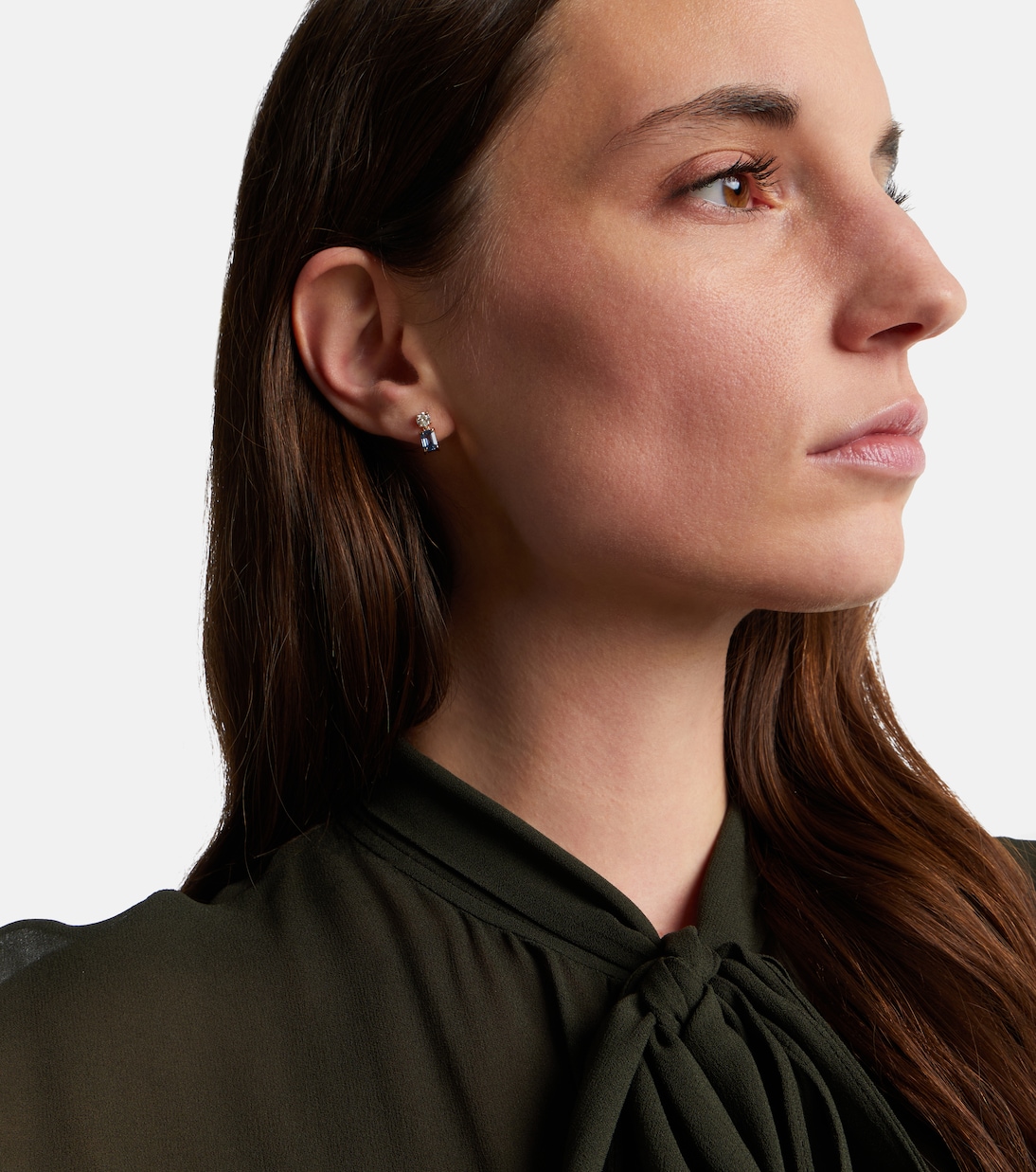 14kt gold (585/1000) earrings with diamonds and blue sapphires | Stone and Strand