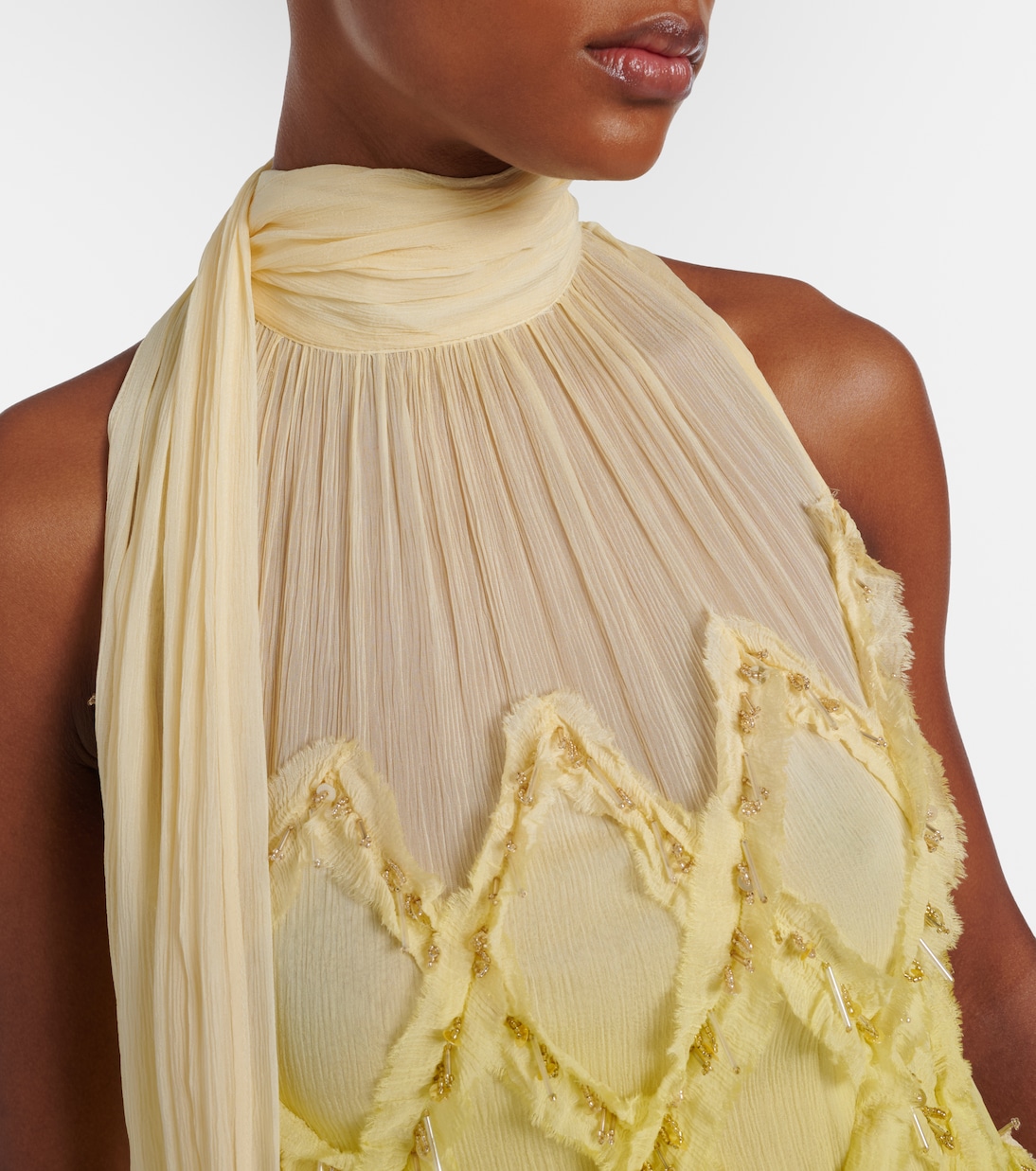 Embellished crepon maxi dress | Blumarine