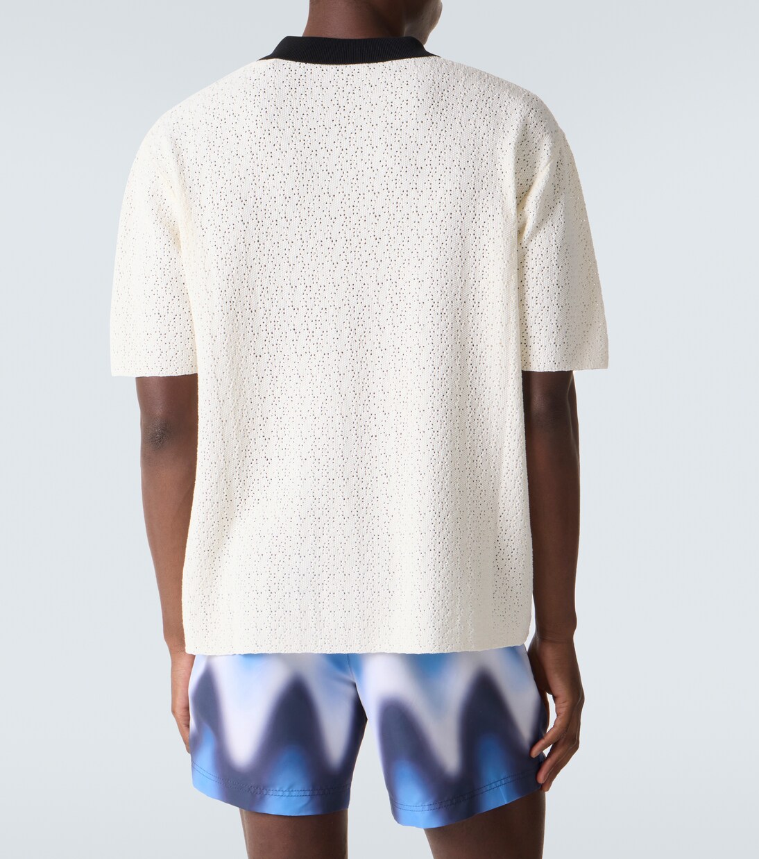 Polohemd aus Häkelstrick | Commas