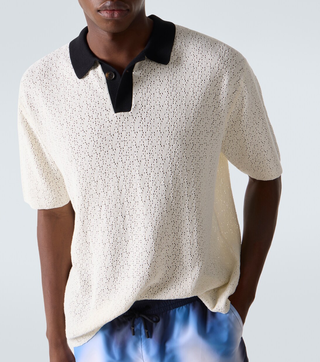 Polohemd aus Häkelstrick | Commas