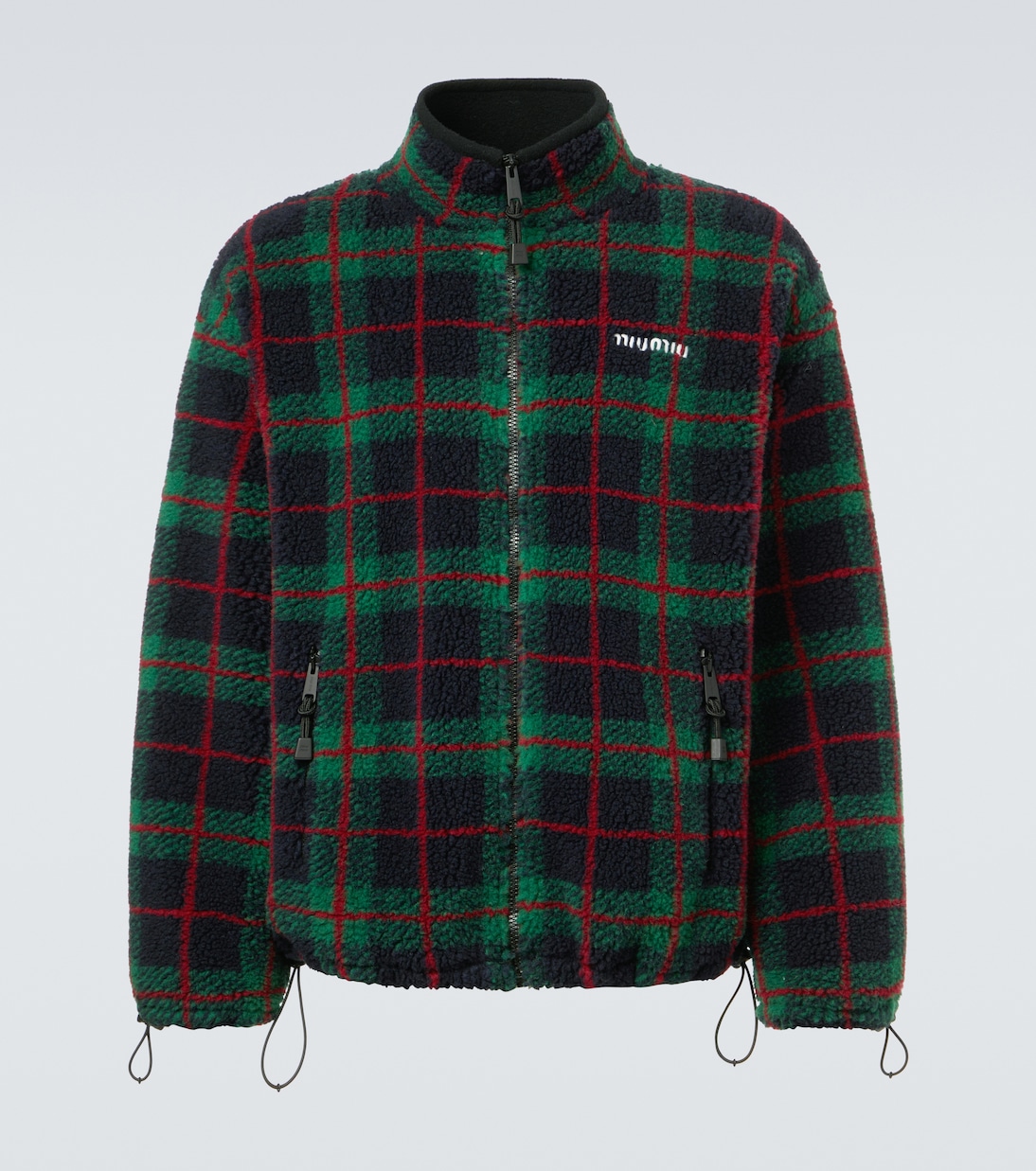 Checked teddy jacket | Miu Miu