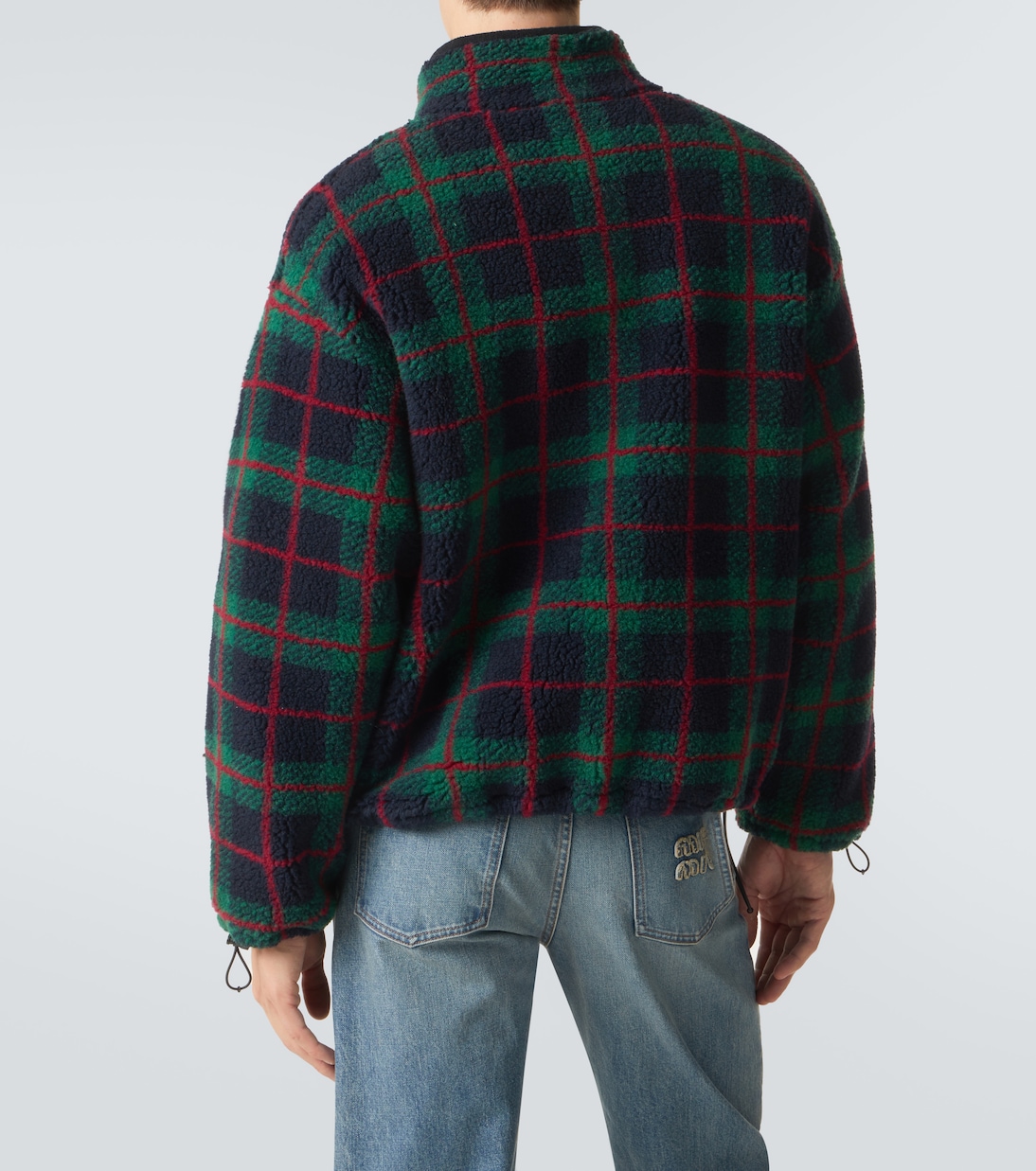 Checked teddy jacket | Miu Miu