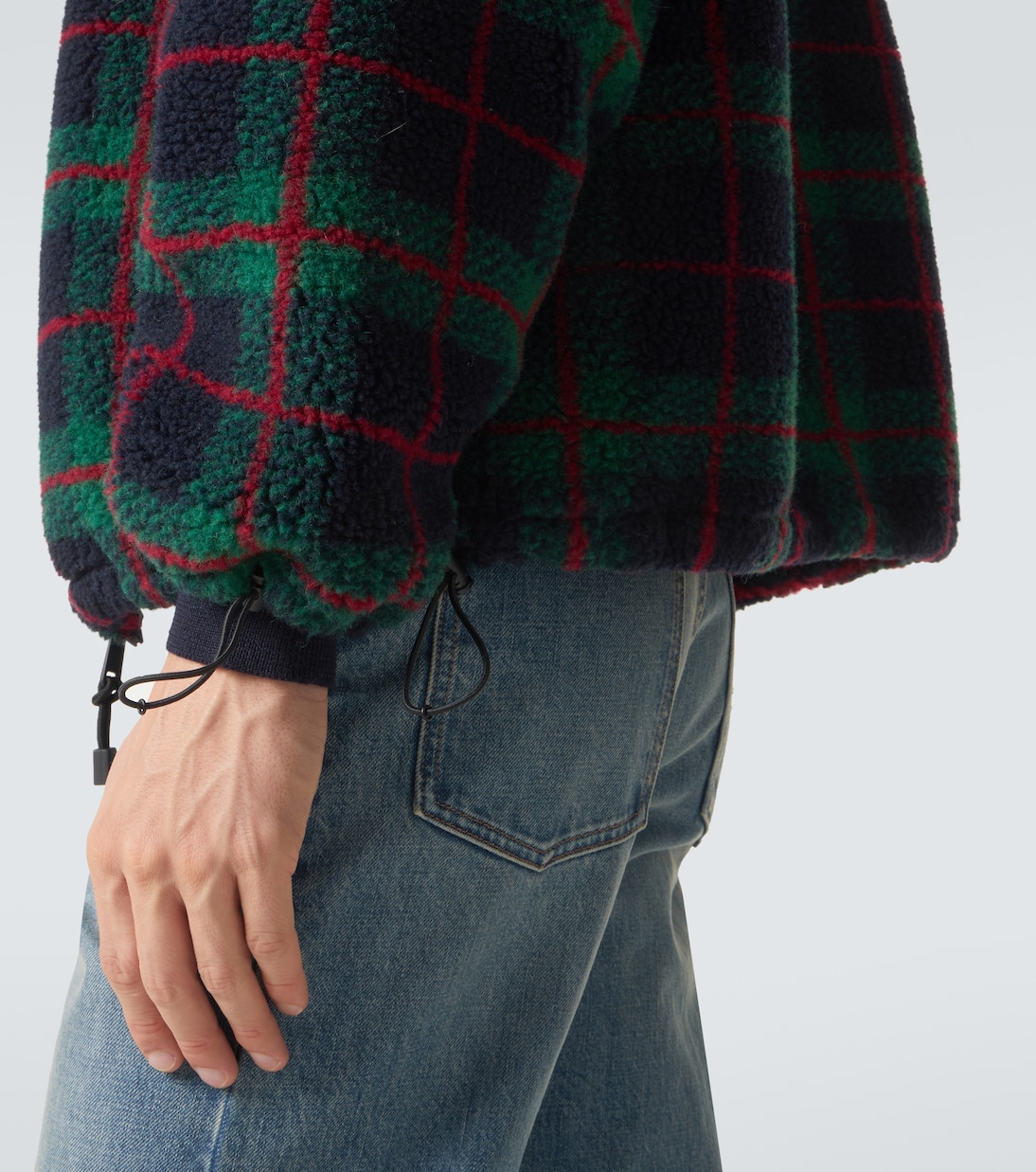 Checked teddy jacket | Miu Miu