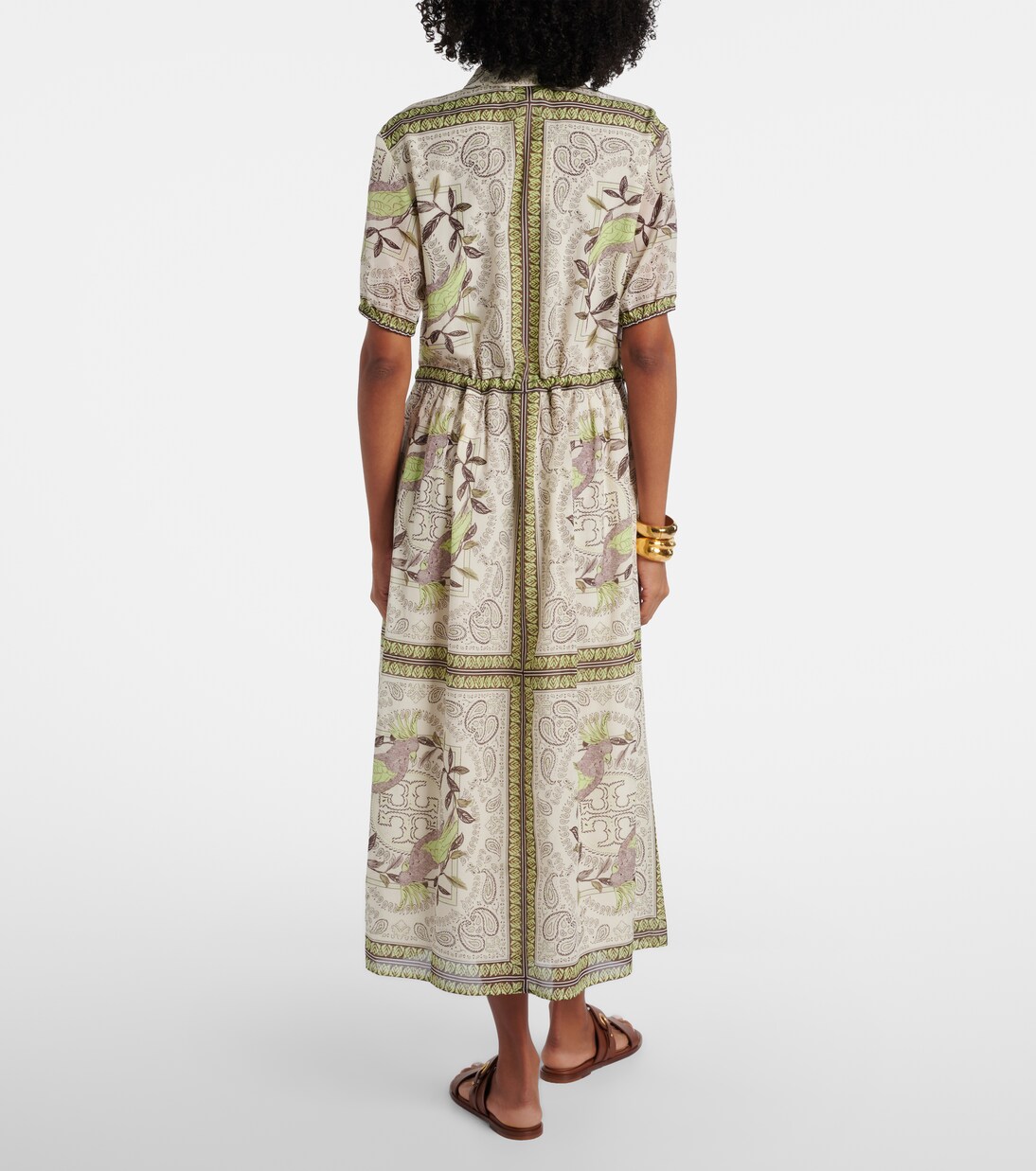 Printed silk and cotton midi dress | Tory Burch