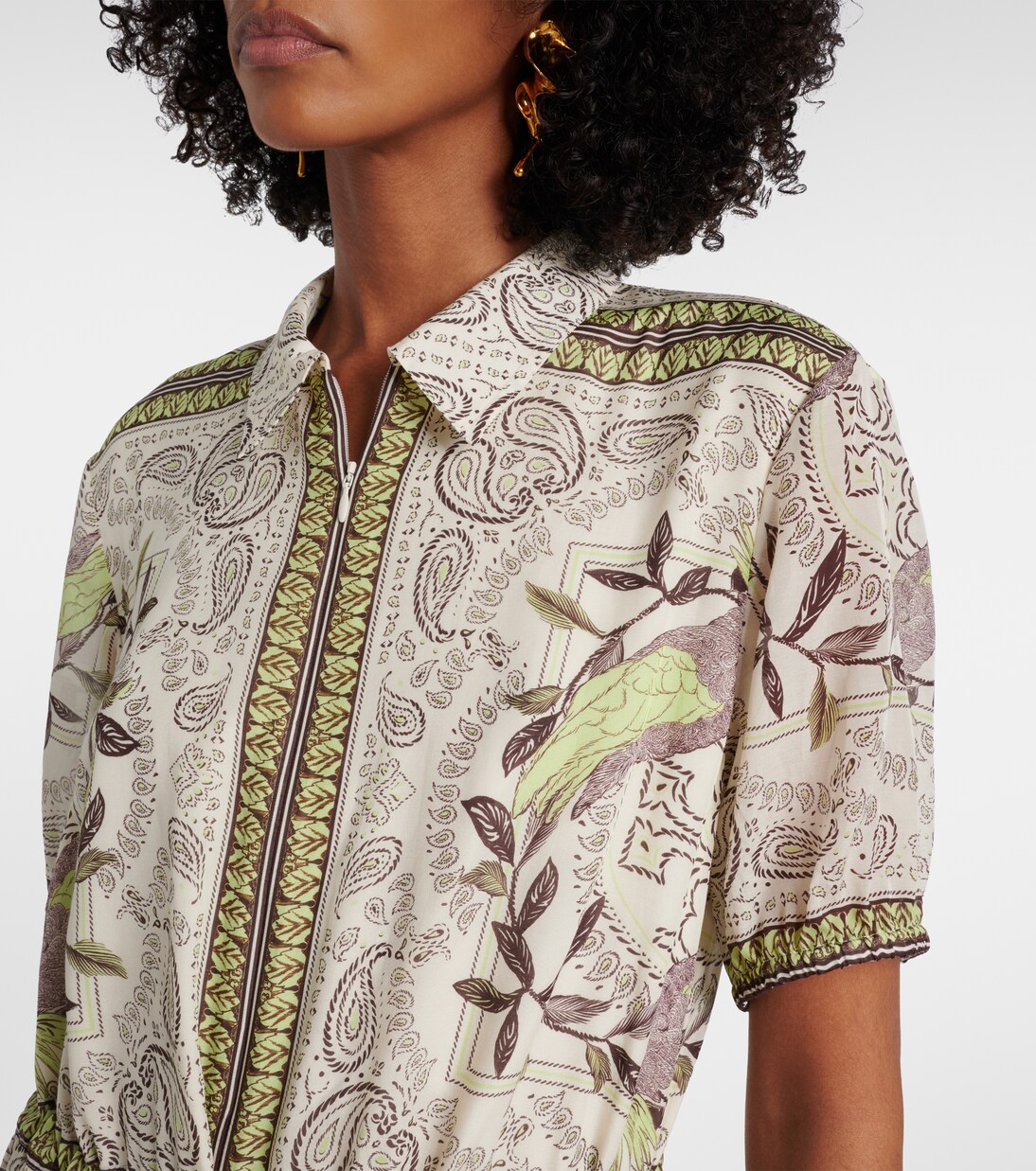 Printed silk and cotton midi dress | Tory Burch