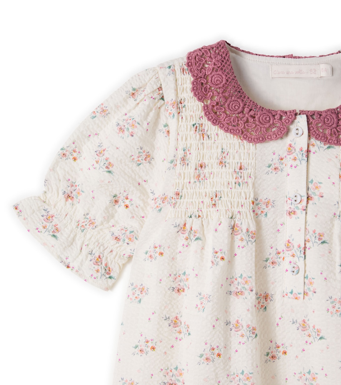 Loredana floral shirred cotton dress | C'era Una Volta