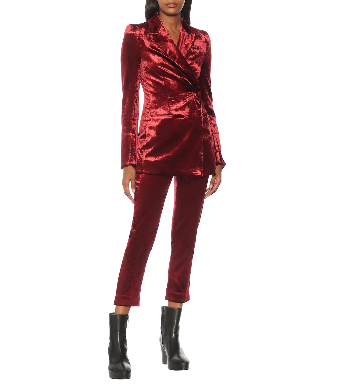 High-Rise-Hose aus Samt | Ann Demeulemeester