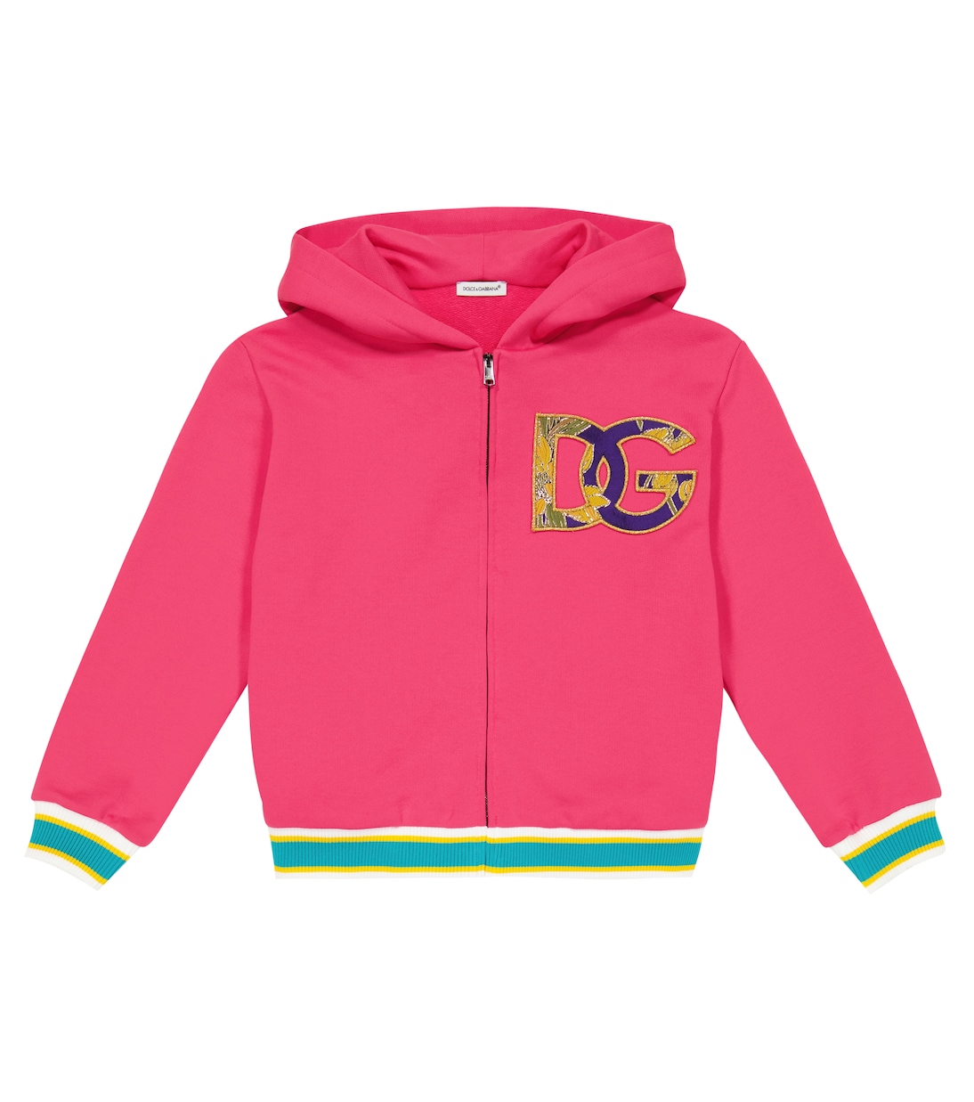 Felpa in cotone con cappuccio e zip | Dolce&Gabbana Kids