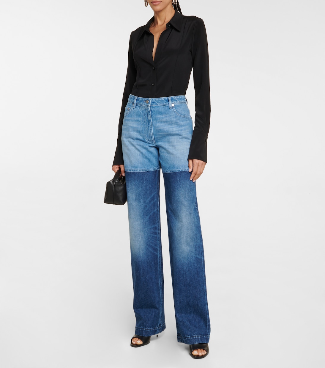 Jeans a gamba larga bicolore | Peter Do