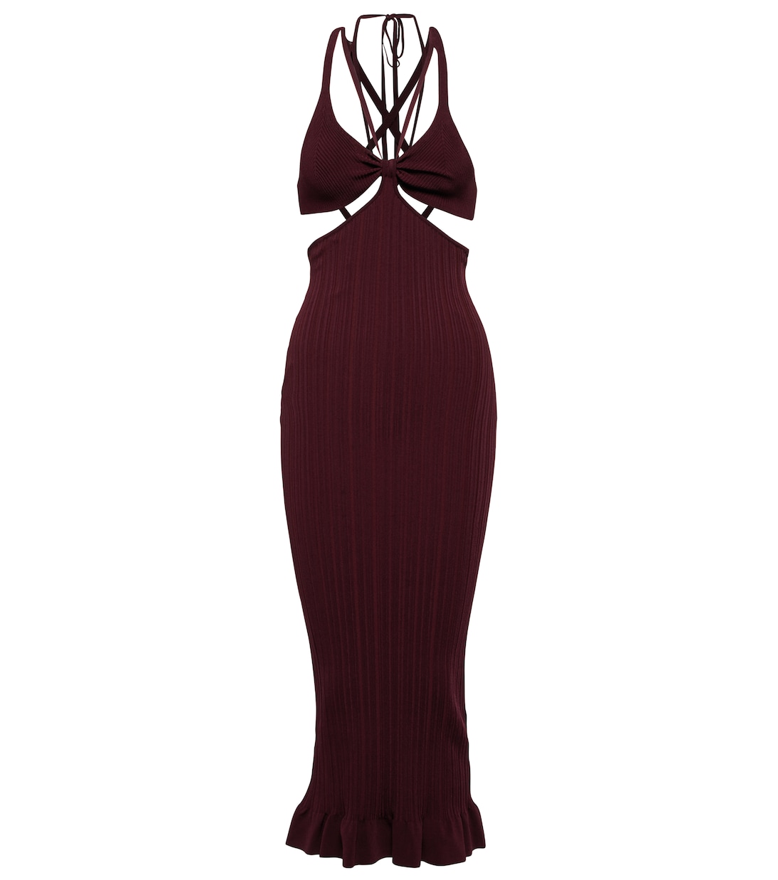 Cutout ribbed-kit bodycon midi dress | Philosophy di Lorenzo Serafini