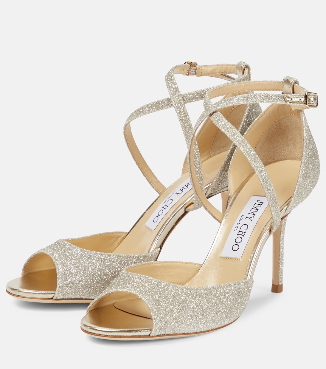 Emsy 85 glitter sandals | Jimmy Choo