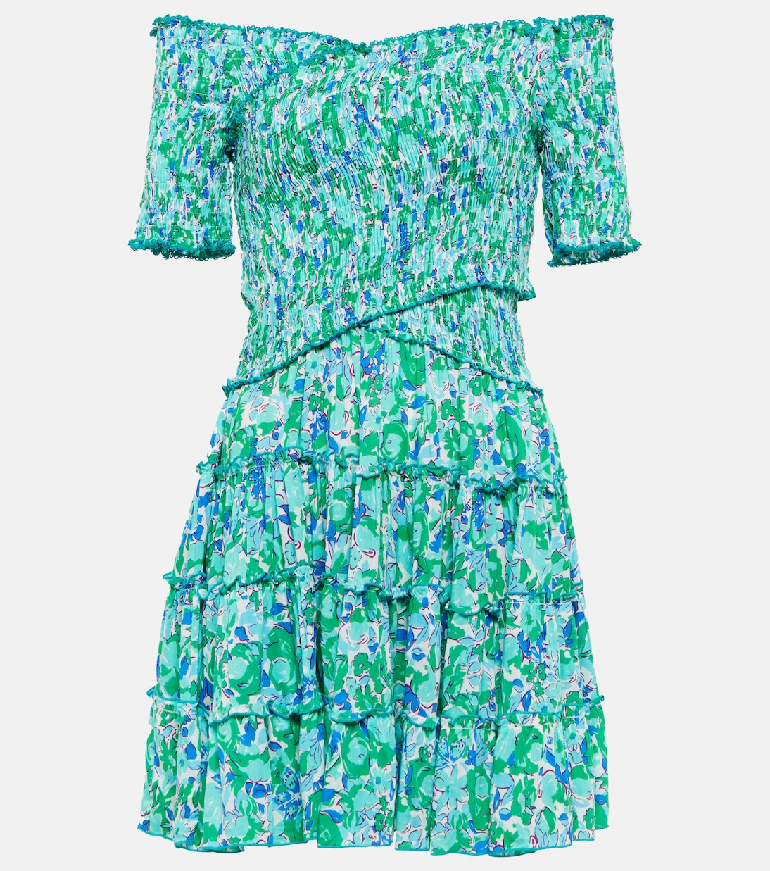 Soledad floral shirred minidress | Poupette St Barth