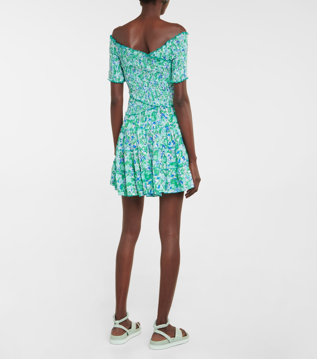 Soledad floral shirred minidress | Poupette St Barth