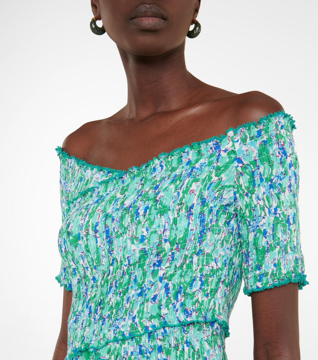 Soledad floral shirred minidress | Poupette St Barth