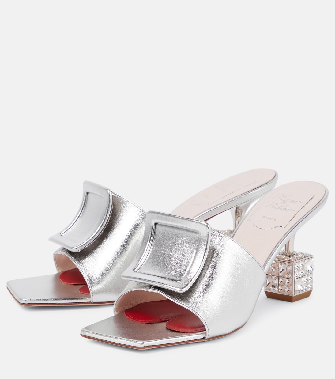 Cube embellished leather sandals | Roger Vivier