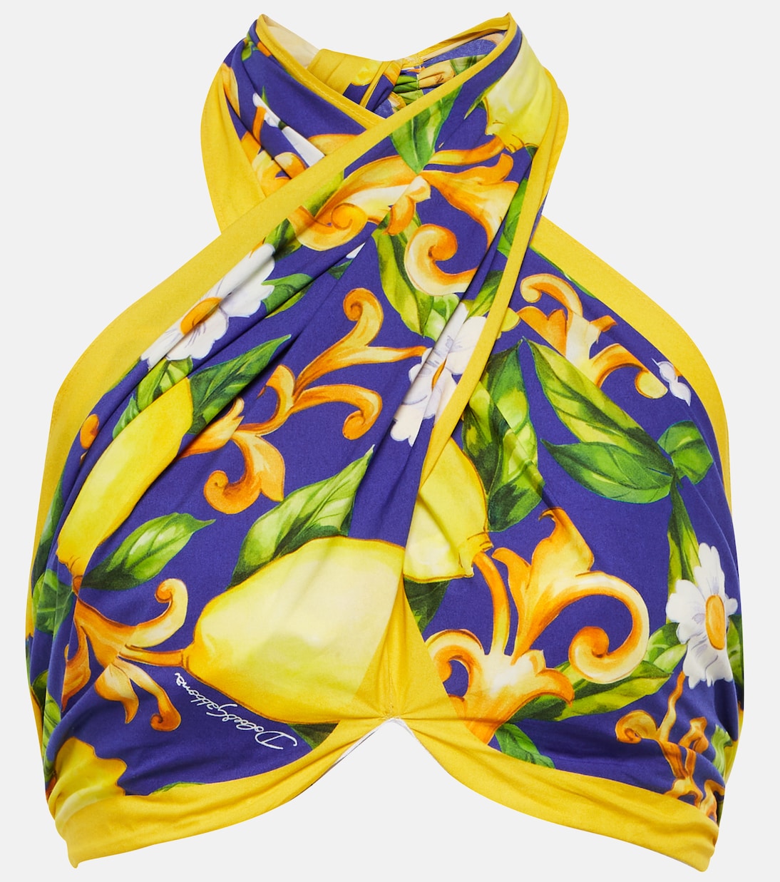 Printed cotton poplin crop top | Dolce&Gabbana