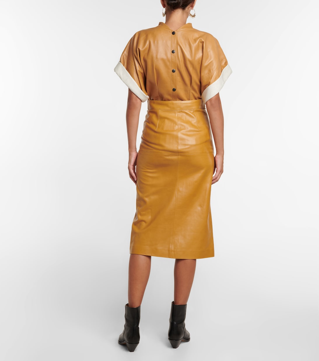Falda midi Blehor de piel | Isabel Marant
