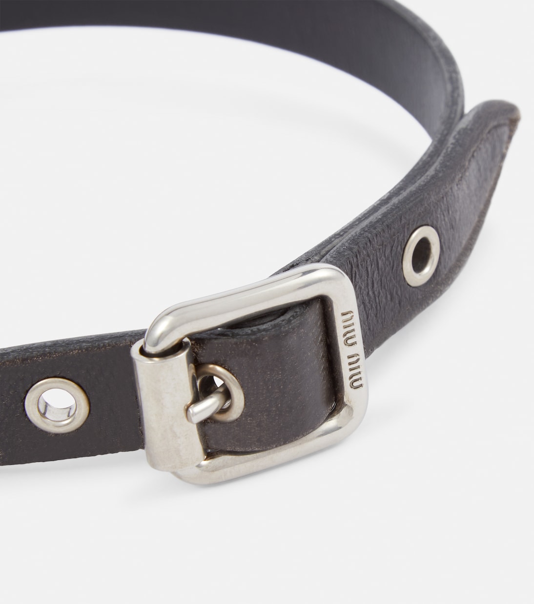 Choker in pelle con cristalli | Miu Miu