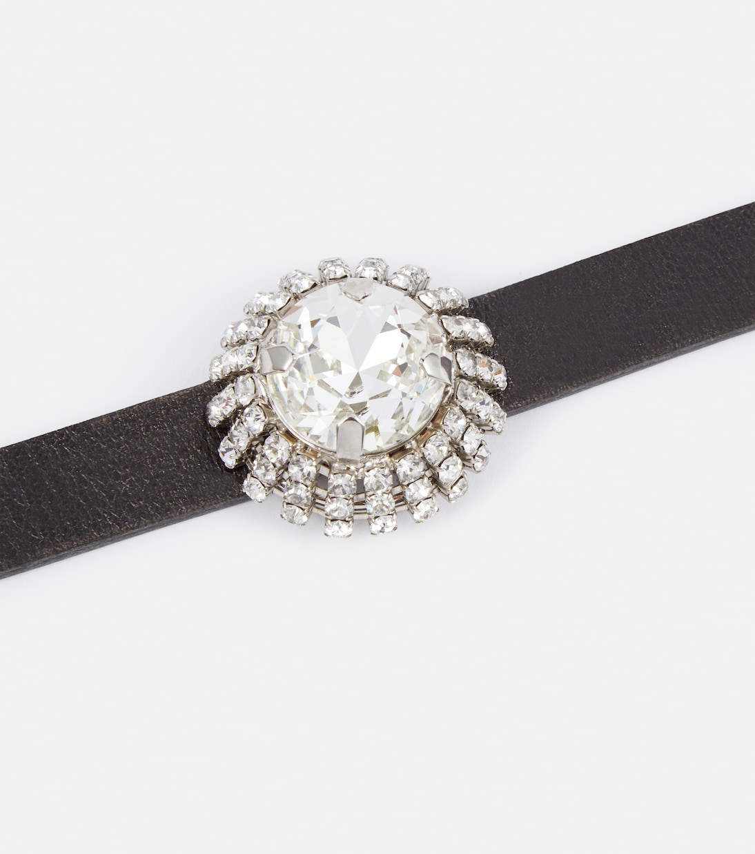 Choker in pelle con cristalli | Miu Miu